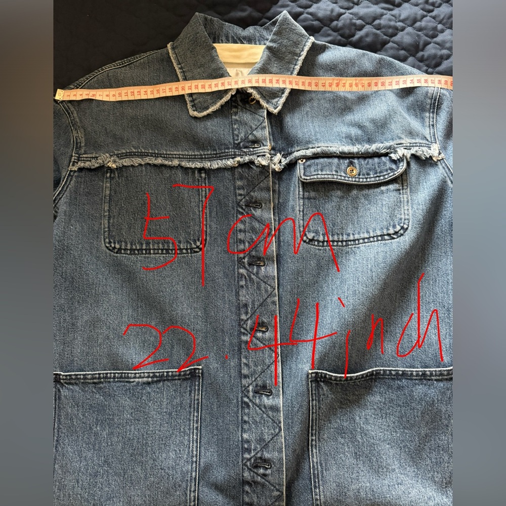 New Acne Studios Oversized Raw-Edge Denim Jacket - Picture 6 of 8